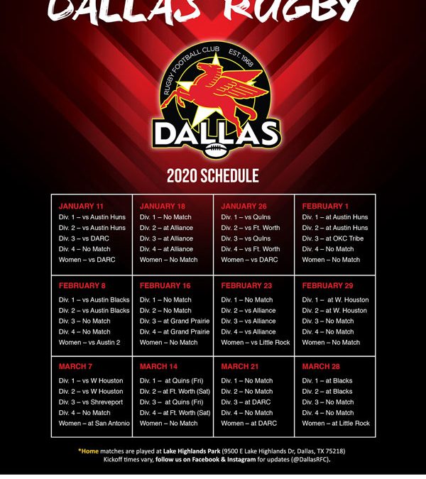 Dallas Rugby 2019-2020 Season